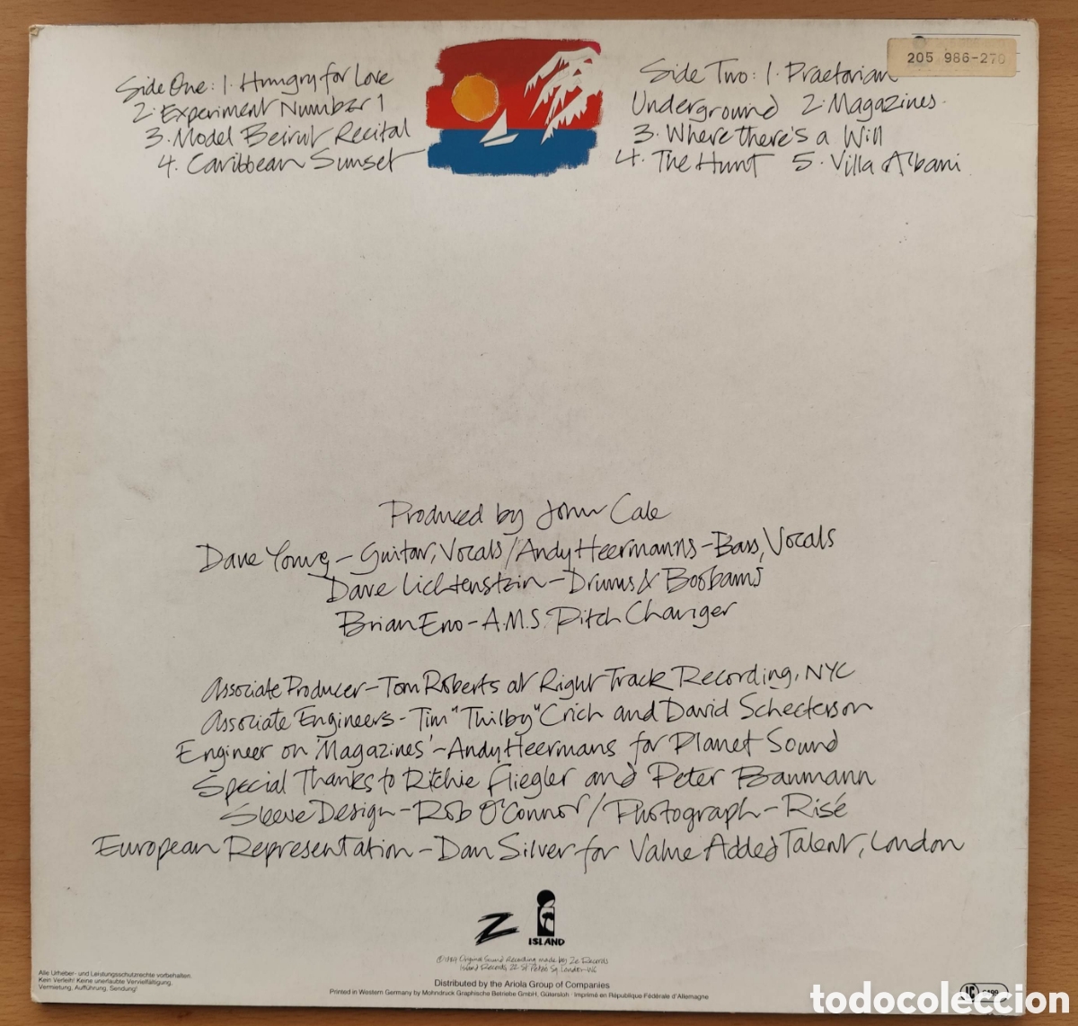 Discos de vinilo: OJO A LA VERSION - JOHN CALE - CARIBBEAN SUNSET - Foto 3