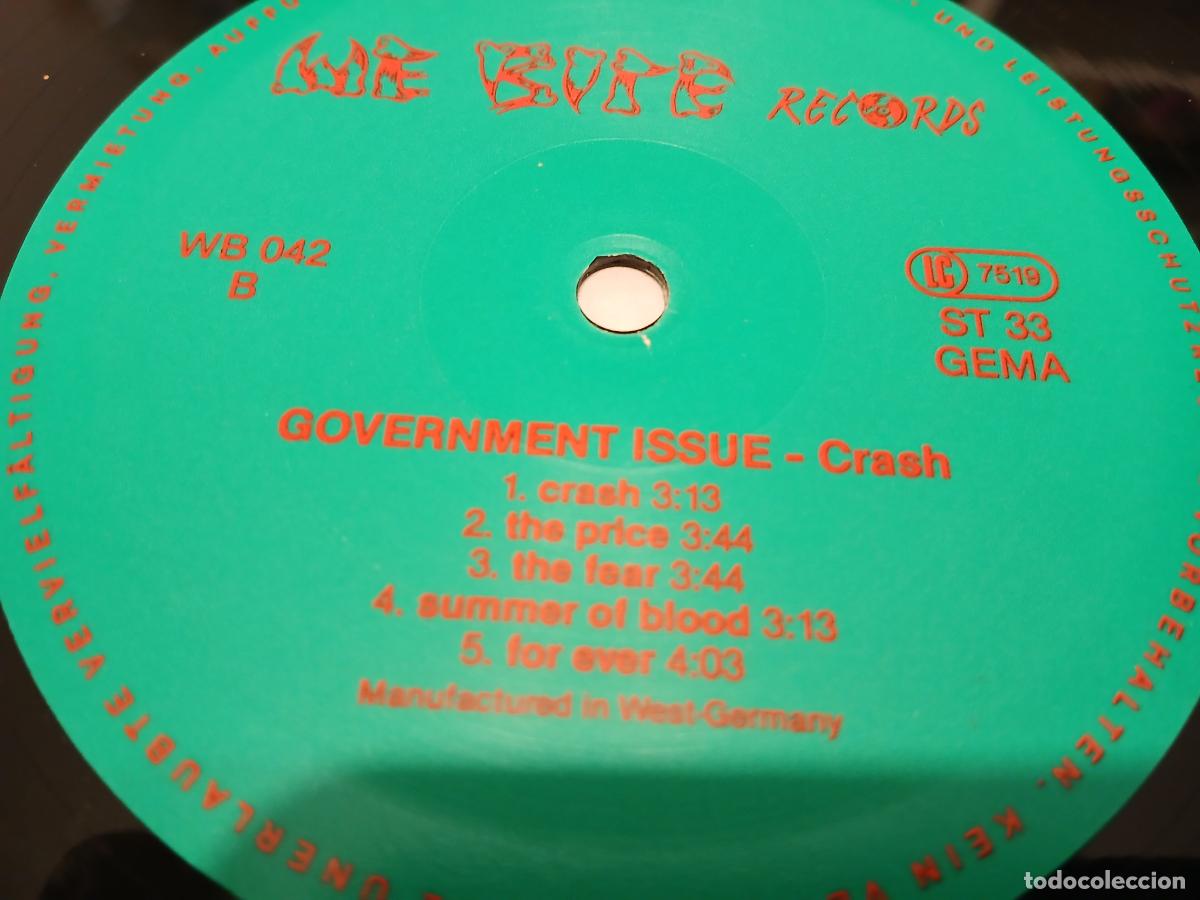 Discos de vinilo: GOVERNMENT ISSUE -CRASH- (1988) LP DISCO VINILO - Foto 6