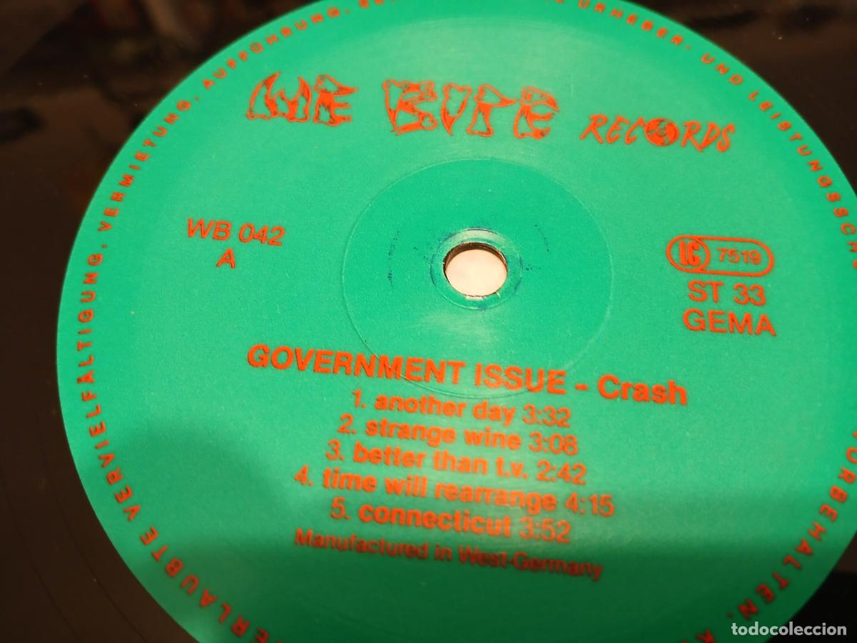 Discos de vinilo: GOVERNMENT ISSUE -CRASH- (1988) LP DISCO VINILO - Foto 7