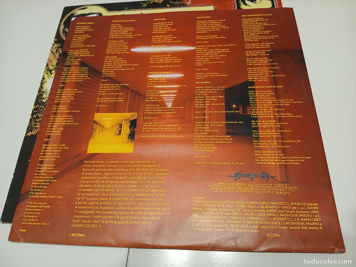 Discos de vinilo: ACCIDIA & EVERSOR -UOMINI CONTRO- (1992) LP DISCO VINILO - Foto 6