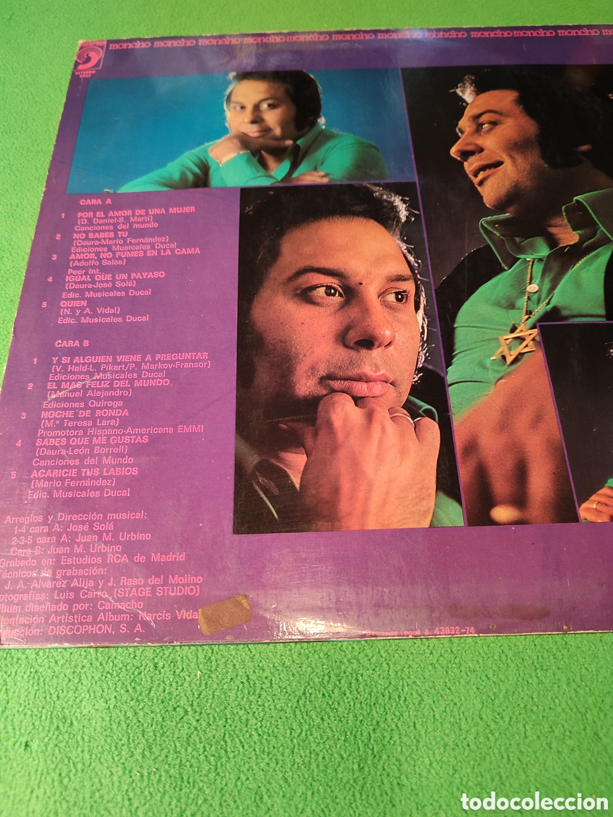 Discos de vinilo: Moncho - Por el amor de una mujer - Foto 2