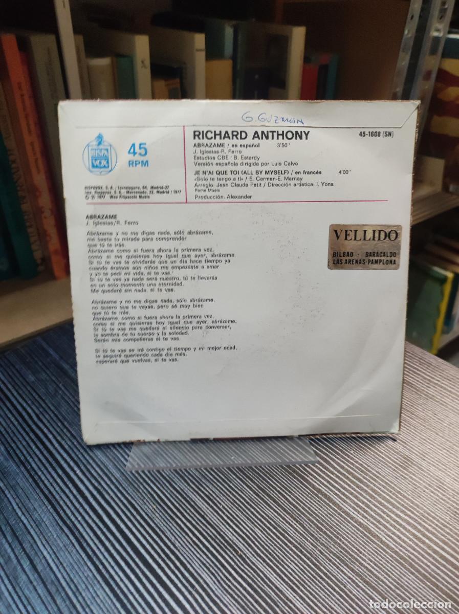 Discos de vinilo: Richard Anthony &ndash; Abrazame (Canta En Espa&ntilde;ol) - Foto 2
