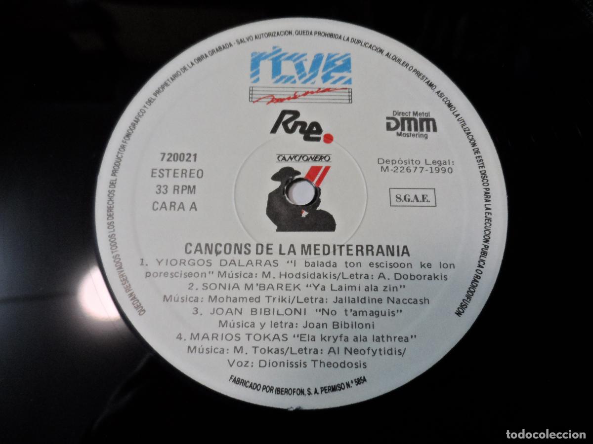 Discos de vinilo: Various &ndash; Can&ccedil;ons De La Mediterr&agrave;nia (SPAIN 1990) - Foto 4