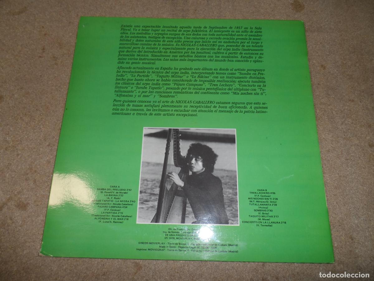Discos de vinilo: NICOLAS CABALLERO - ARPA (SPAIN 1978) - Foto 2