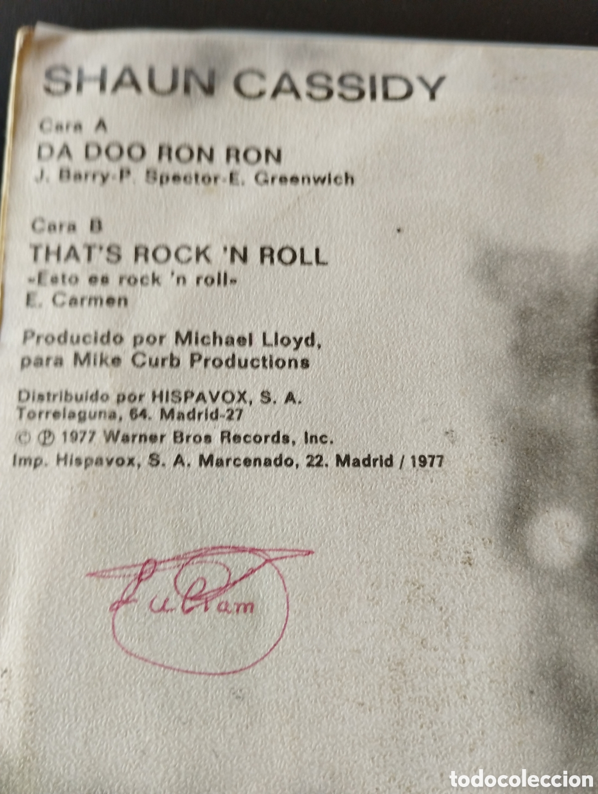 Discos de vinilo: Single vinilo Shaun Cassidy - Foto 2