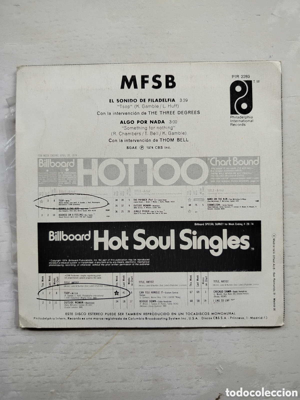Discos de vinilo: El Sonido Filadelfia Single - Foto 2