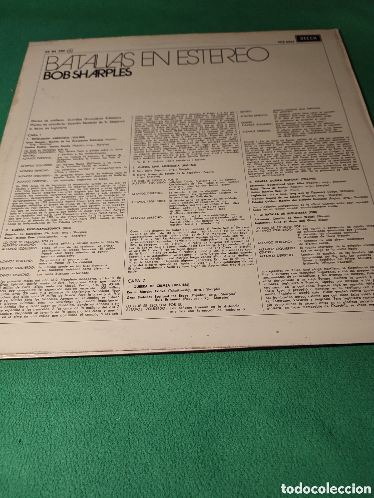 Discos de vinilo: Bob Sharples - Batallas en est&eacute;reos - Foto 2
