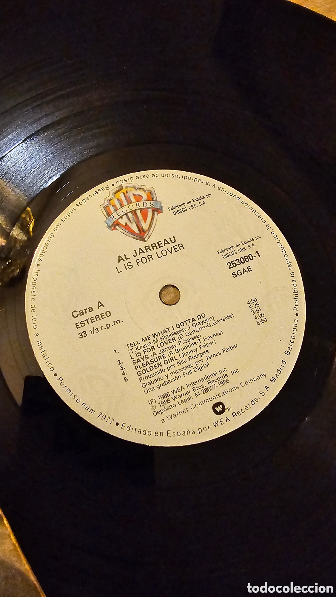 Discos de vinilo: Disco vinilo LP &rdquo;Al Jarreau &rdquo;Lis For Lover&rdquo; - Foto 7