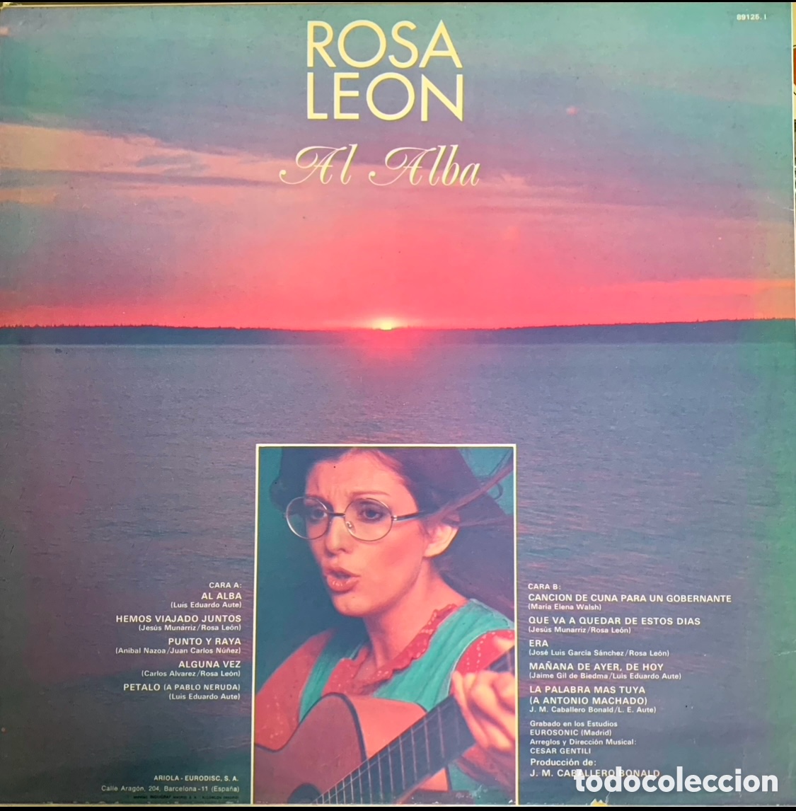 Discos de vinilo: Disco Vinilo LP. Rosa Le&oacute;n. &ldquo;Al Alba&rdquo;. 1975. - Foto 2