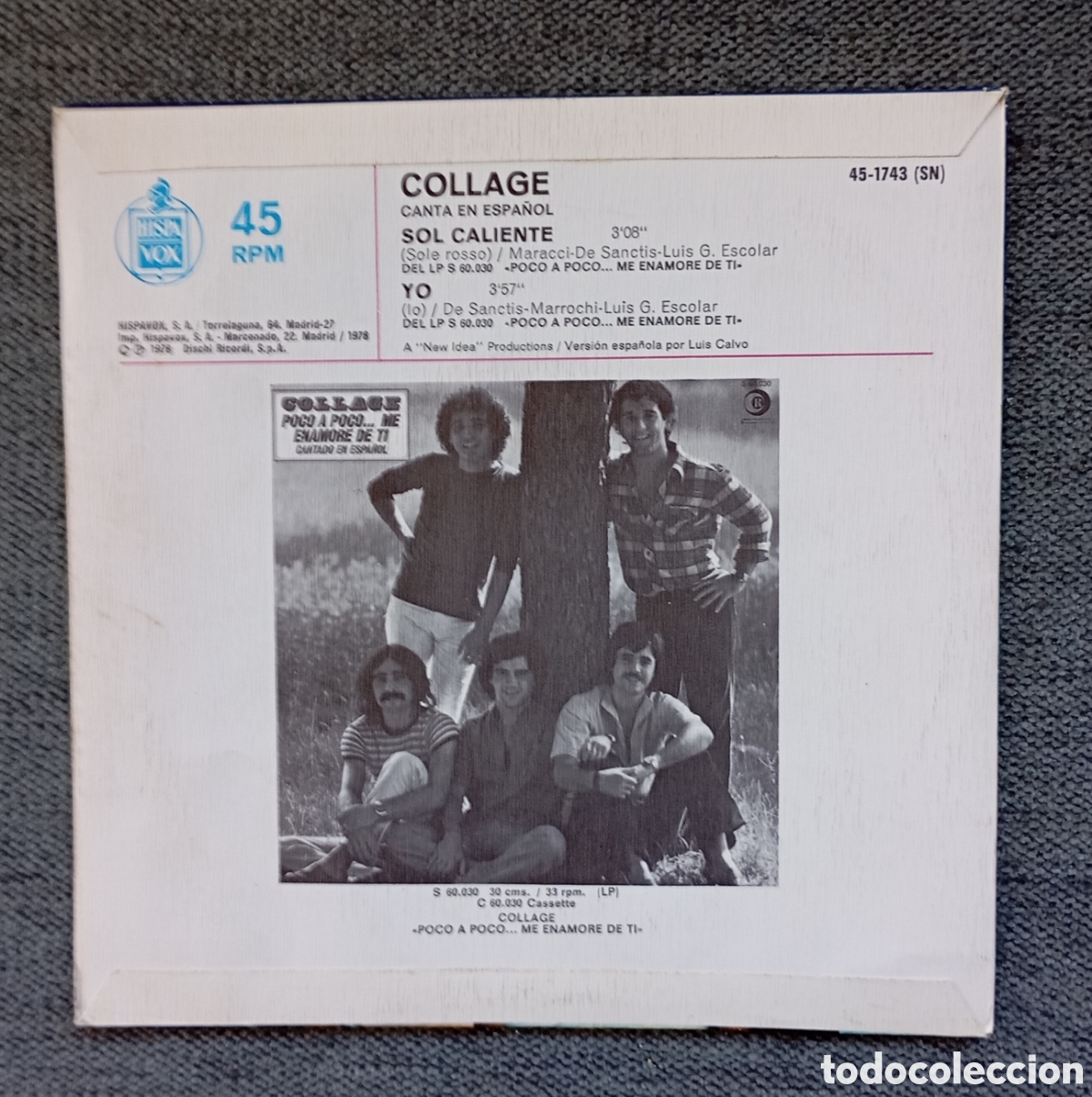 Discos de vinilo: Collage. Sol Caliente/ Yo. Single 7&rdquo;, a&ntilde;o 1978. - Foto 2