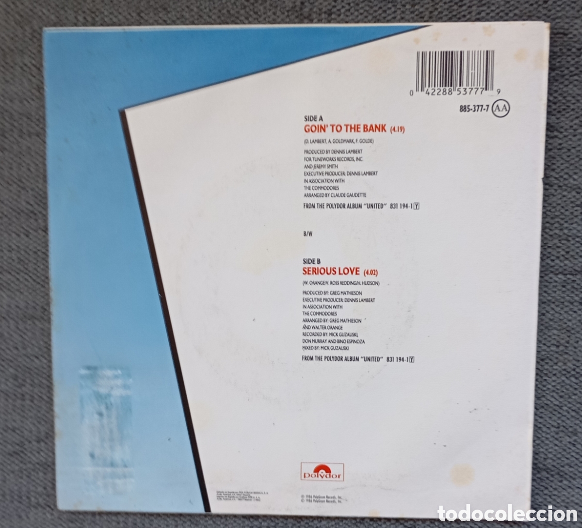 Discos de vinilo: Commodores. Still/ Lovin You. Single 7&rdquo;, a&ntilde;o 1986. - Foto 2