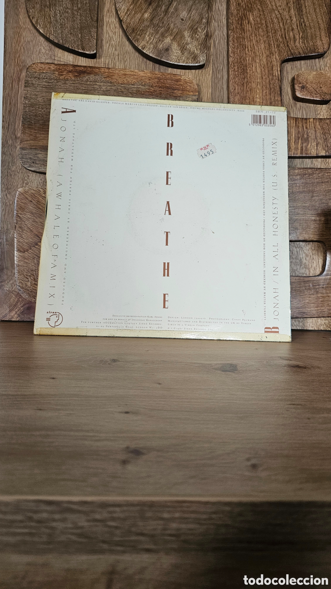 Discos de vinilo: Maxi Single &rdquo;Breathe&rdquo; importaci&oacute;n &rdquo;Jonah&rdquo; - Foto 3
