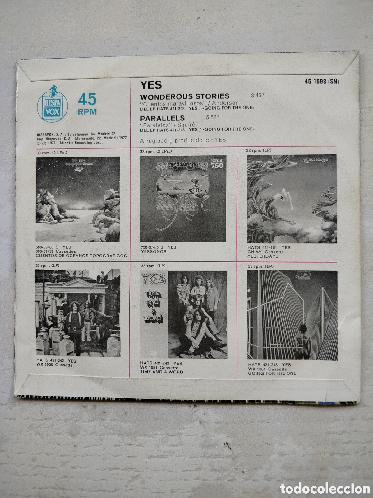 Discos de vinilo: Yes Single Wonderous Stories - Foto 2