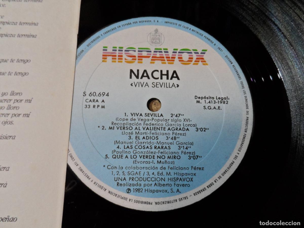 Discos de vinilo: Nacha - Viva Sevilla (SPAIN 1982) - Foto 3