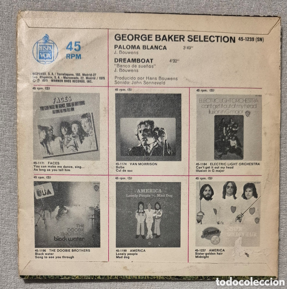 Discos de vinilo: SINGLE - GEORGE BAKER SELECTION - PALOMA BLANCA - 1975 - Foto 2