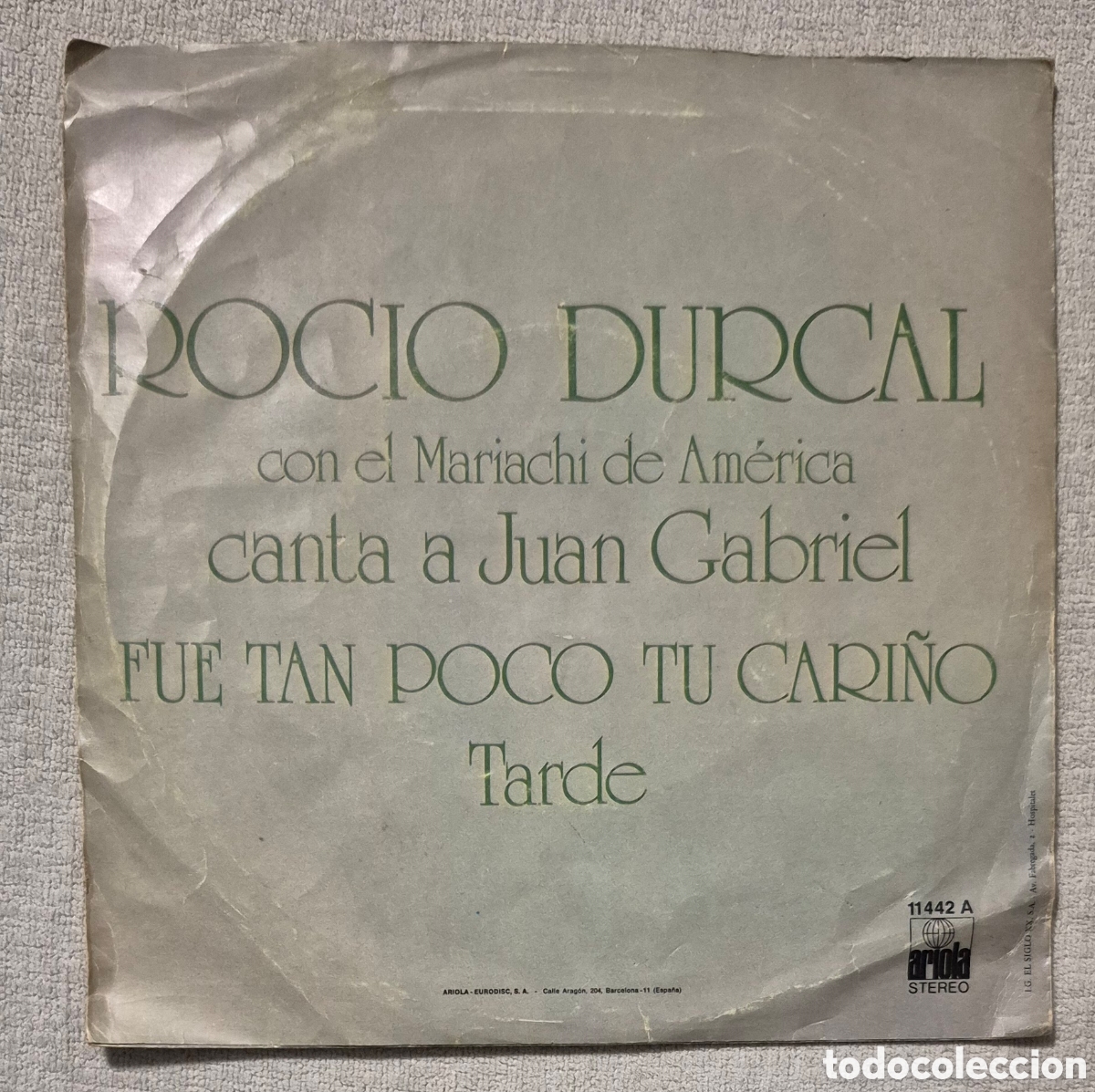 Discos de vinilo: SINGLE - ROCIO DURCAL - CANTA A JUAN GABRIEL - 1978 - Foto 2