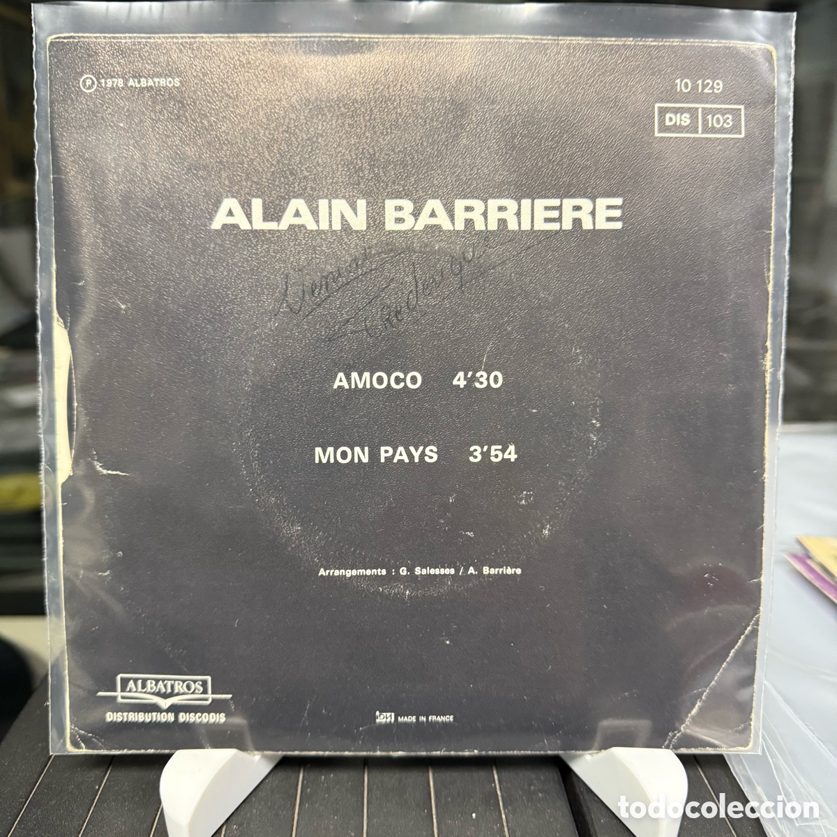 Discos de vinilo: Alain Barri&egrave;re - Amoco (Single) - Foto 2