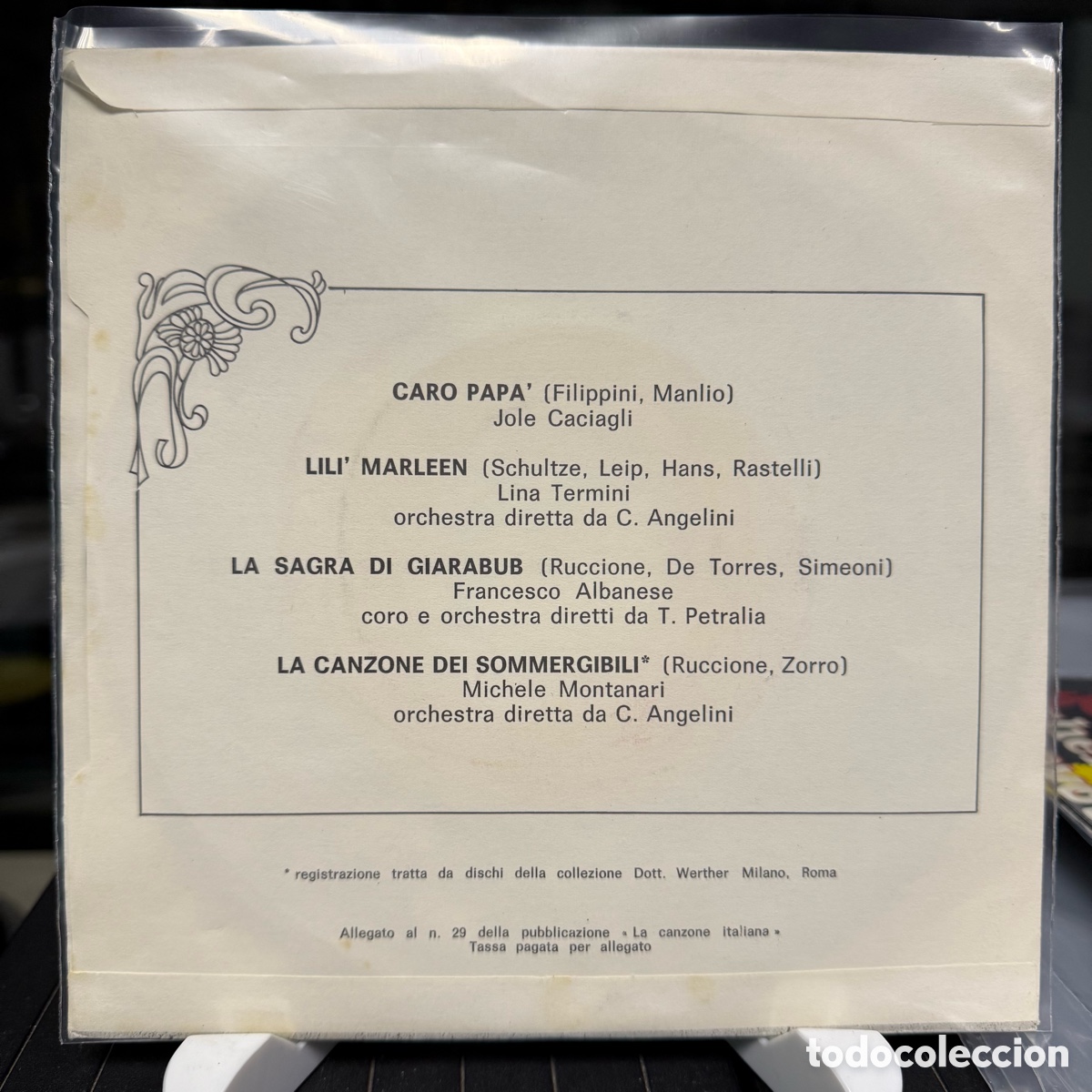 Discos de vinilo: Various - La Canzone Italiana - N&deg; 29 (EP) - Foto 2