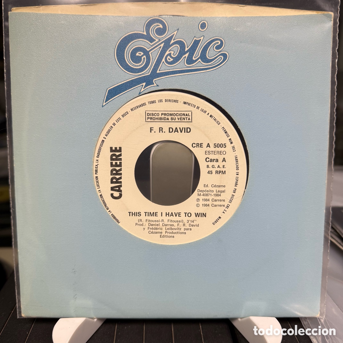 Discos de vinilo: F.R. David - This Time I Have To Win (Single) - Foto 1