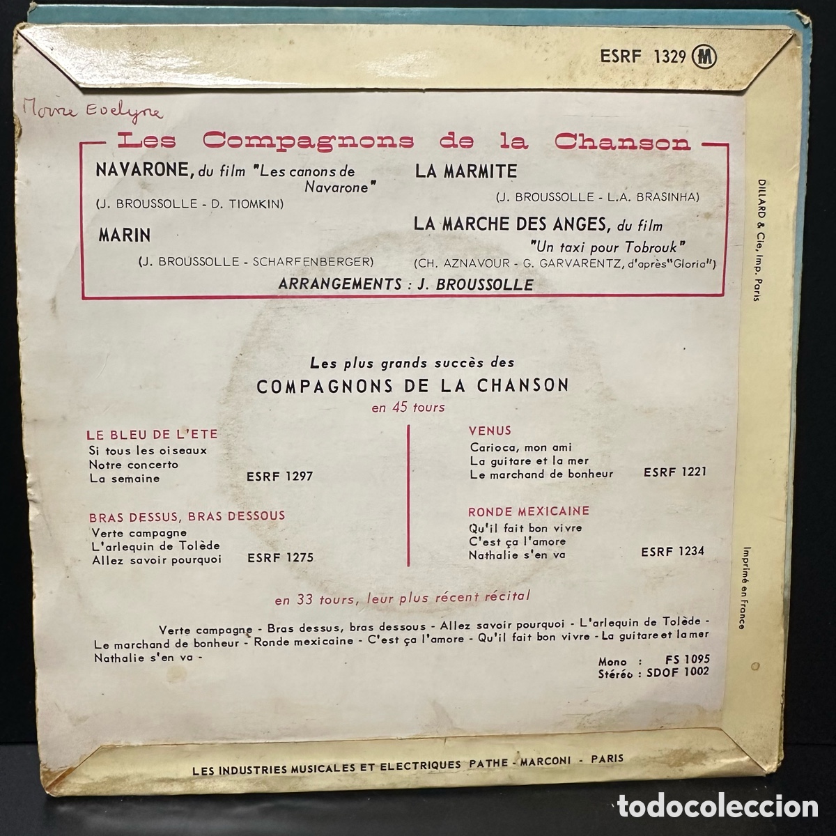 Discos de vinilo: Les Compagnons De La Chanson - Navarone (EP) - Foto 2