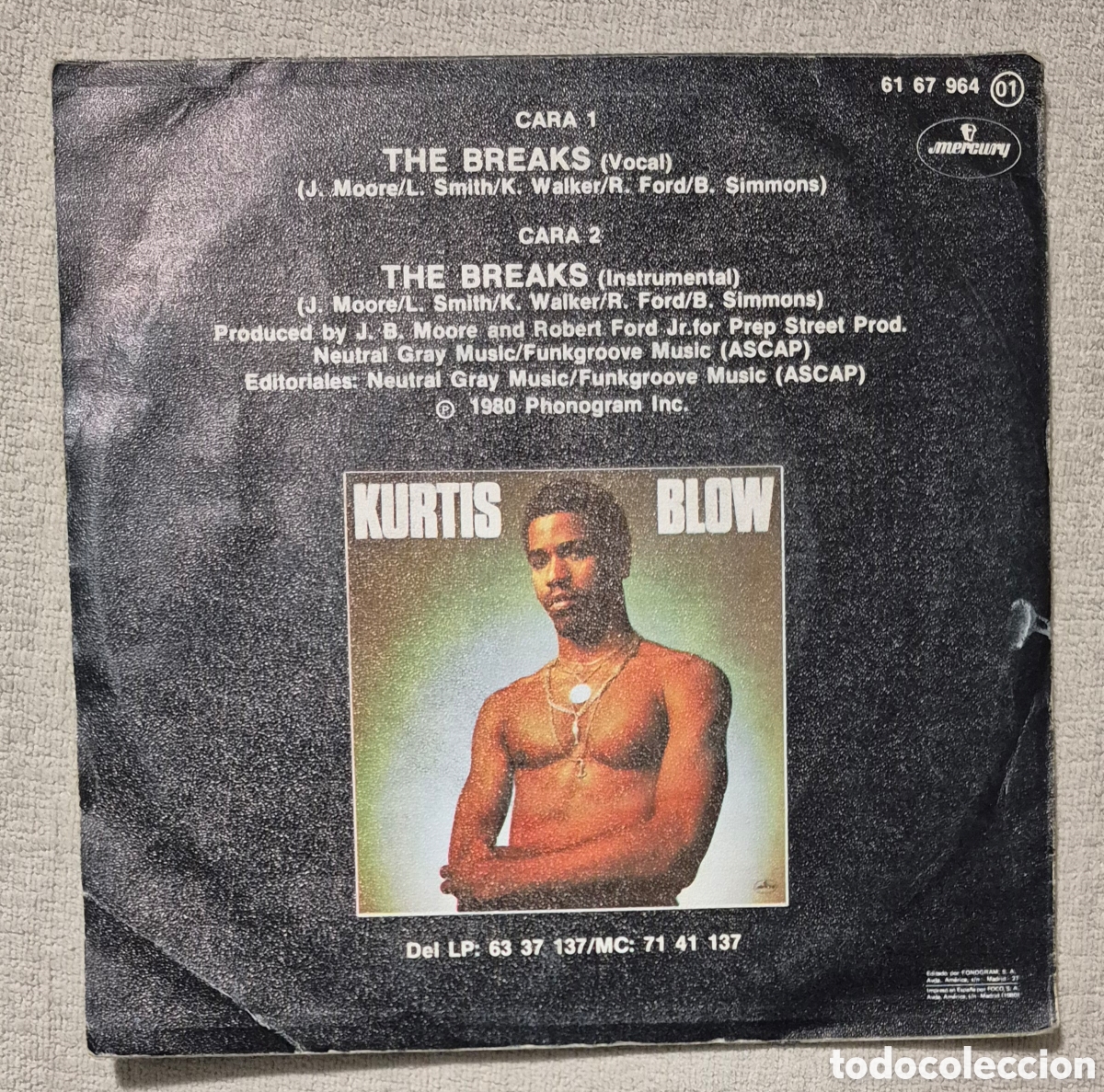 Discos de vinilo: SINGLE - KURTIS BLOW - THE BREAKS - 1980 - Foto 2