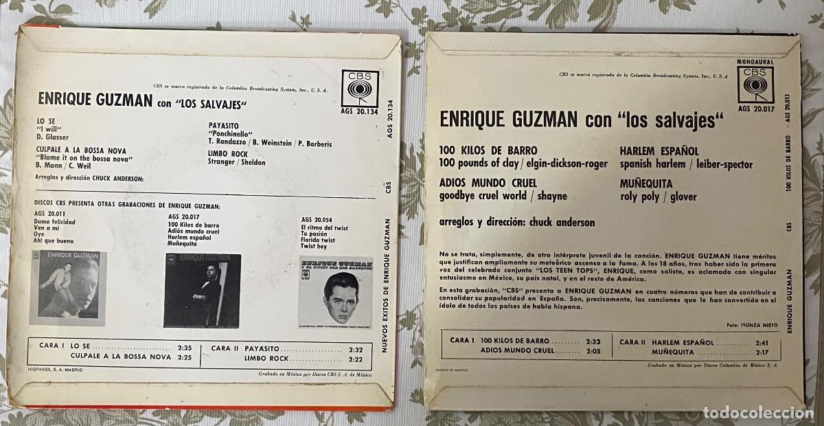 Discos de vinilo: EPS ENRIQUE GUZMAN CON LOS SALVAJES - Foto 2