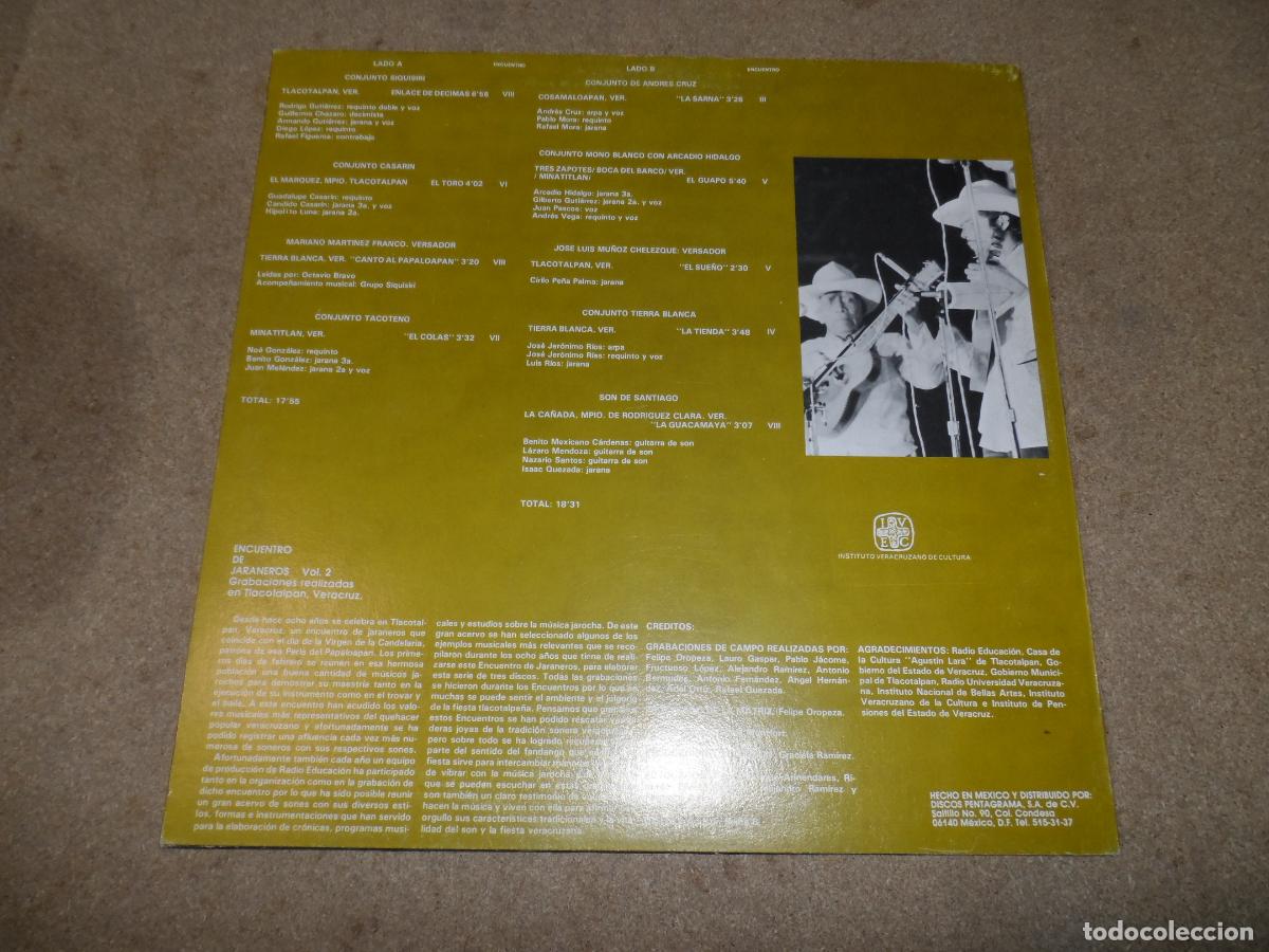 Discos de vinilo: Various &ndash; Encuentro De Jaraneros Vol. 2 (MEXICO) - Foto 2