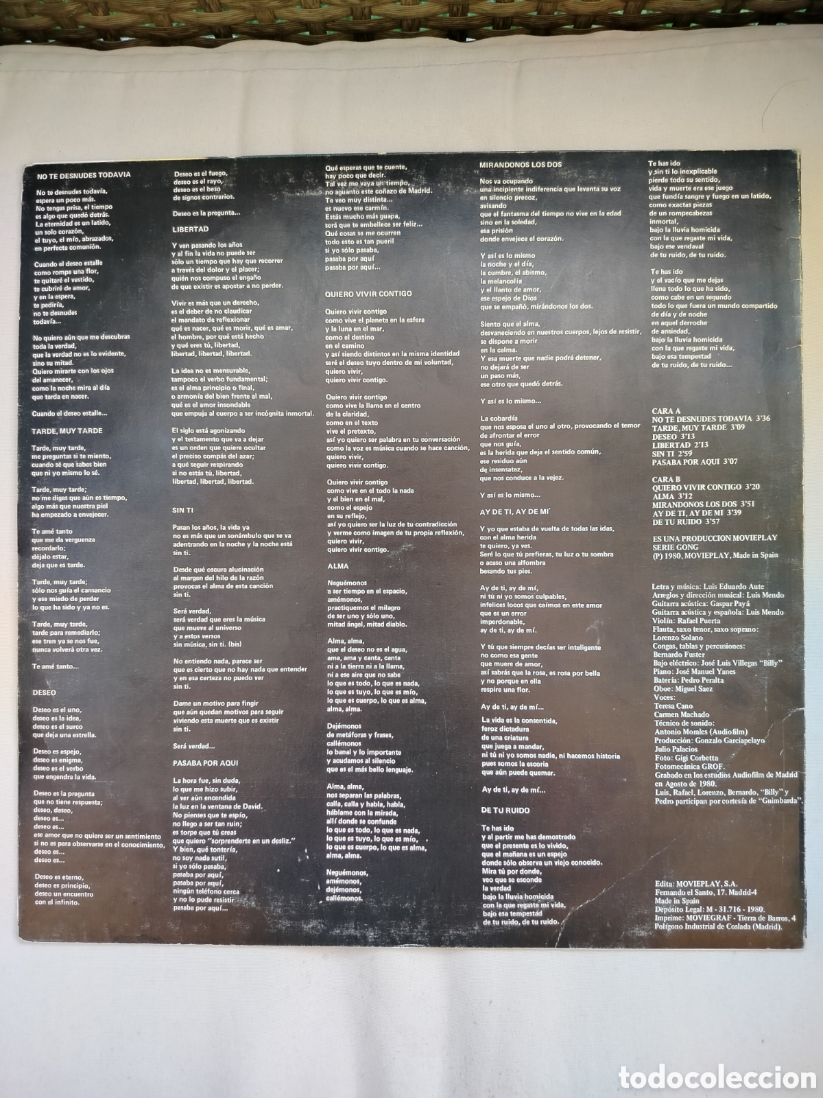 Discos de vinilo: Luis Eduardo Aute LP - Foto 2