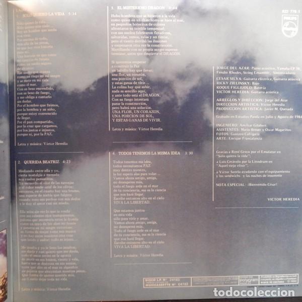 Discos de vinilo: V&iacute;ctor Heredia &ndash; Solo Quiero la Vida - Gatefold - Foto 4