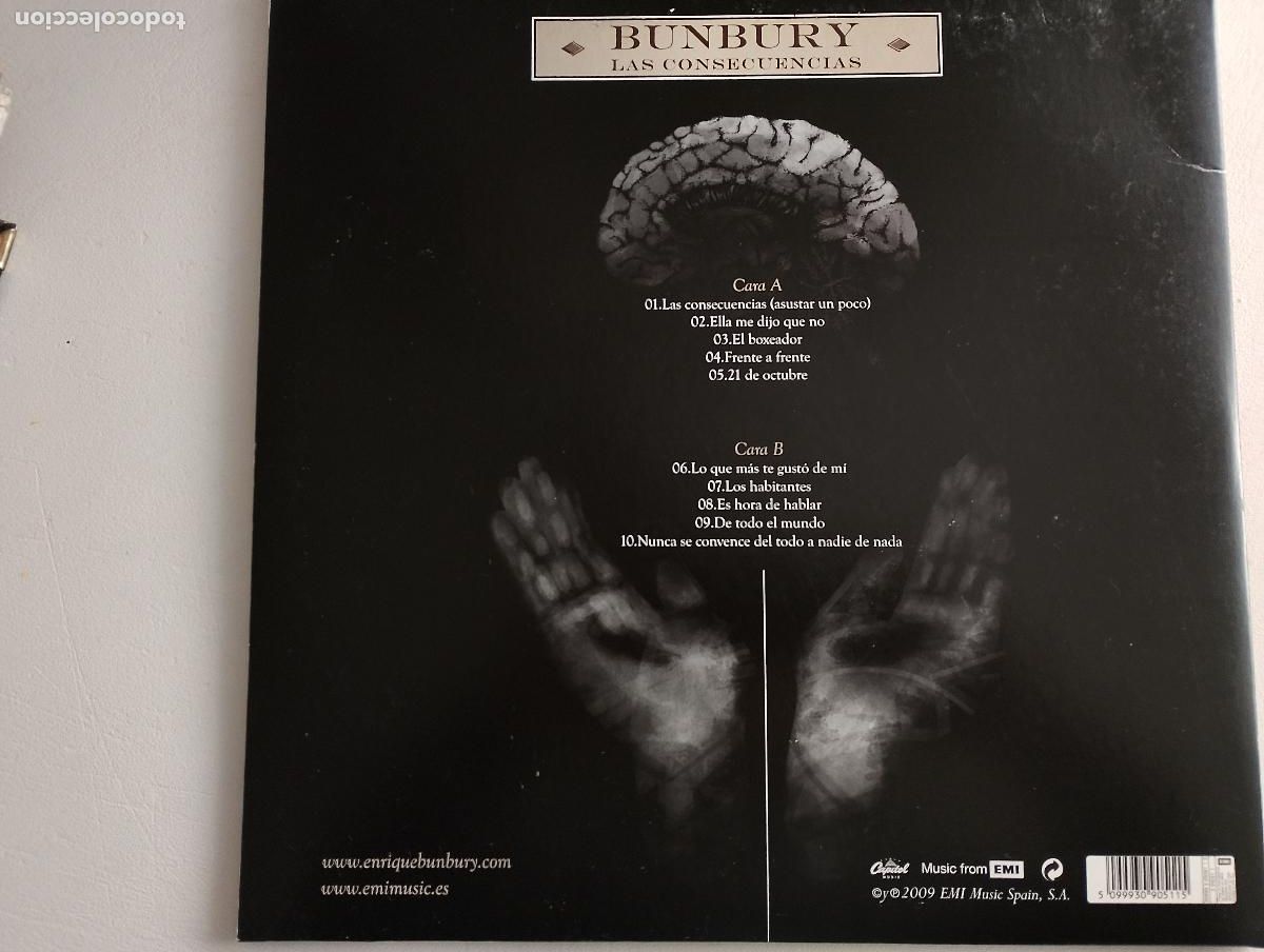 Discos de vinilo: Bunbury &lrm;&ndash; Las Consecuencias 2009, lp + cd - Foto 5