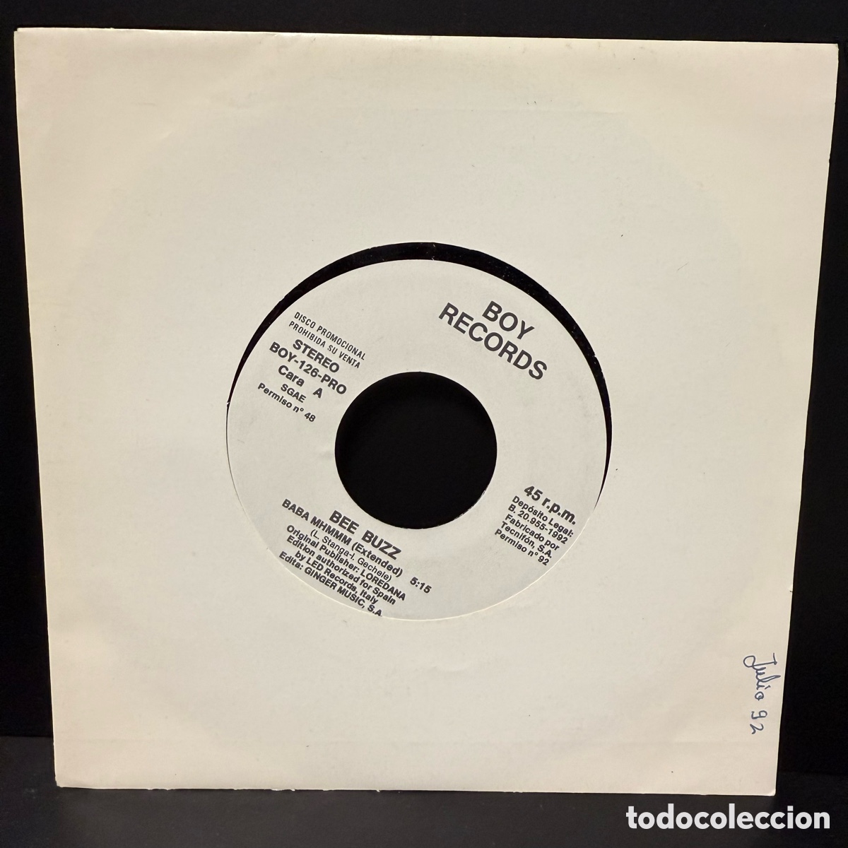 Discos de vinilo: Bee Buzz - Baba Mhmmm (Single) - Foto 1
