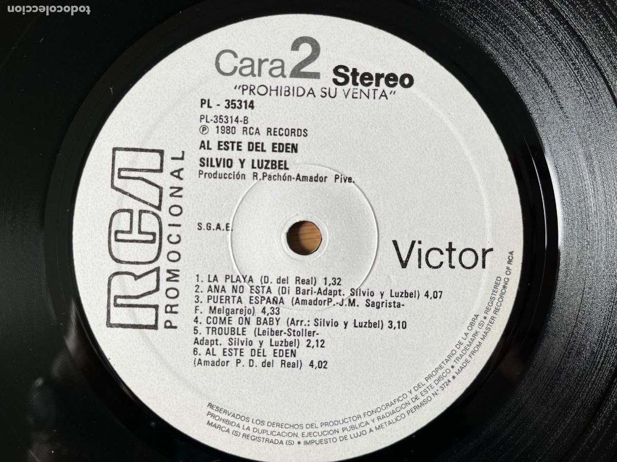 Discos de vinilo: SILVIO Y LUZBEL. Al este del eden. (vinilo lp 1980) - Foto 4