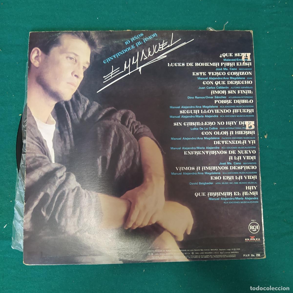 Discos de vinilo: Emmanuel &ndash; 10 A&ntilde;os Cantandole Al Amor - Foto 2