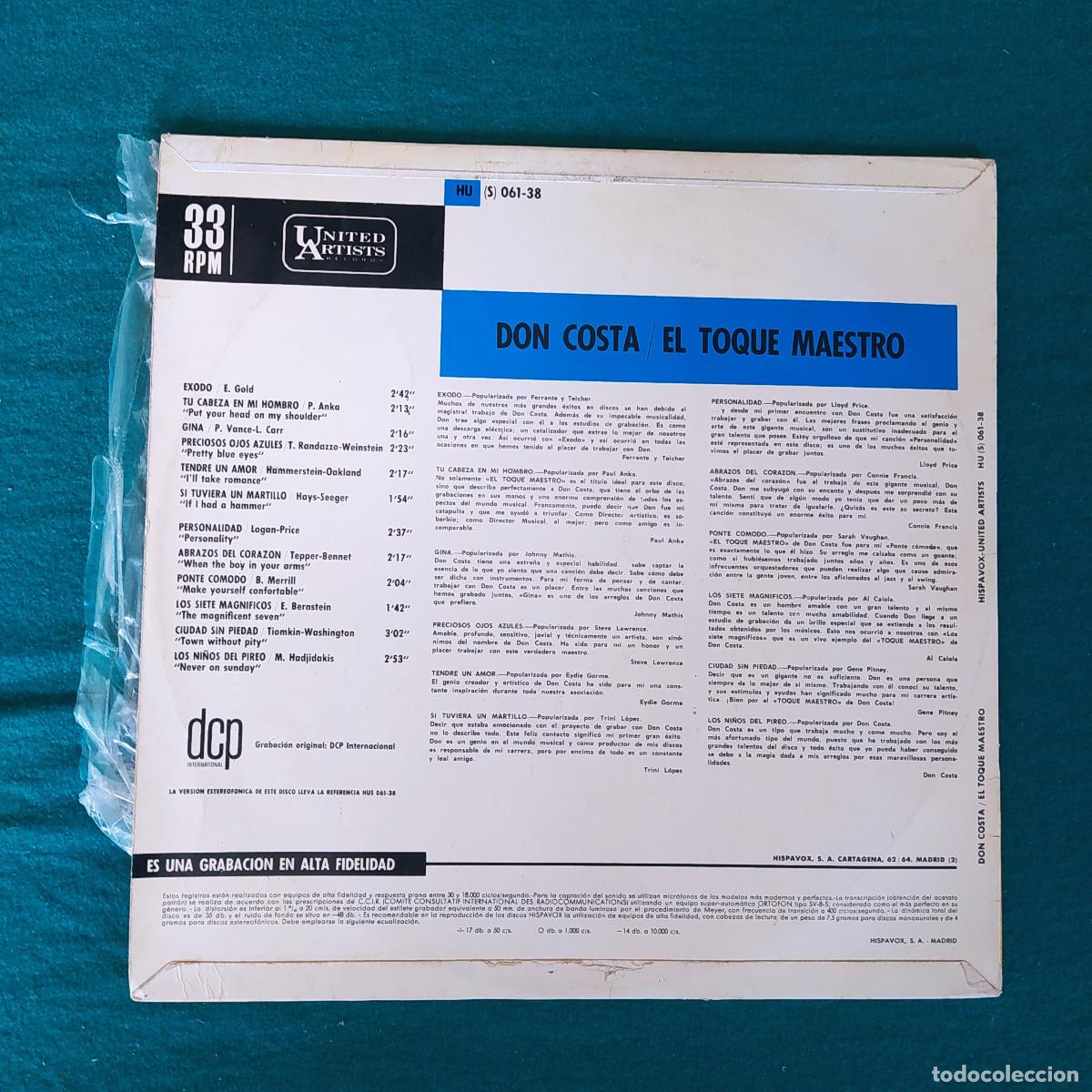 Discos de vinilo: Don Costa &ndash; El Toque Maestro - Foto 2