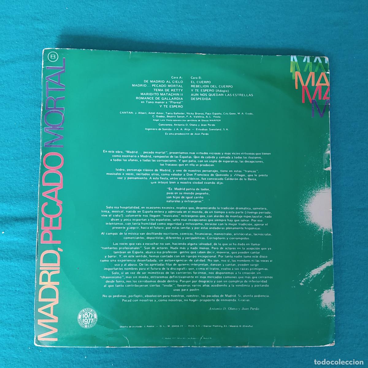 Discos de vinilo: Madrid Pecado Mortal - Foto 2