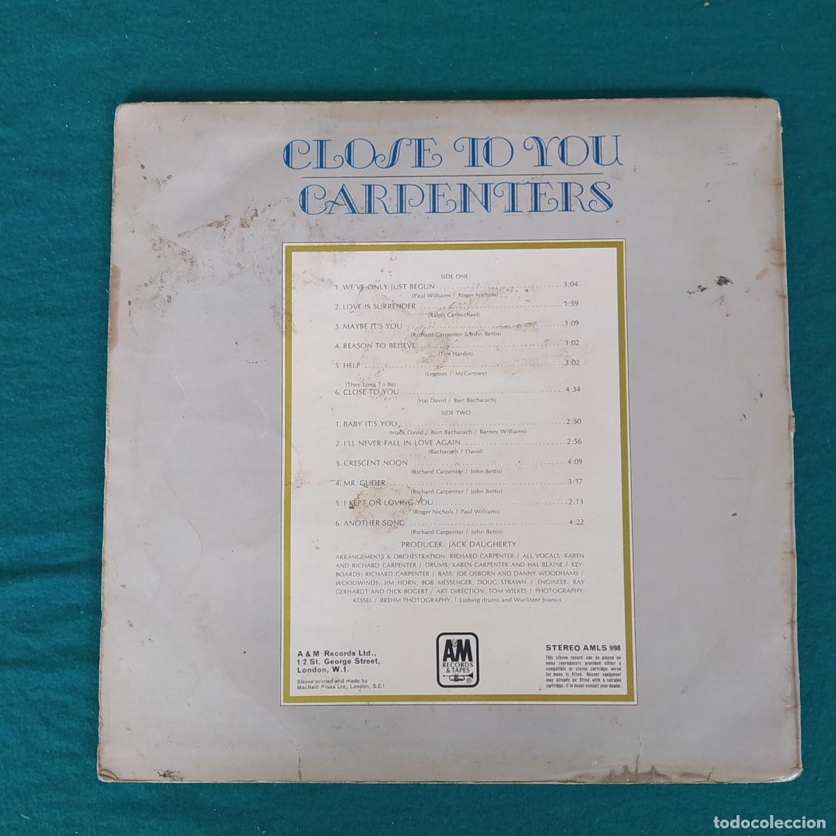 Discos de vinilo: Carpenters &ndash; Close To You - Foto 2