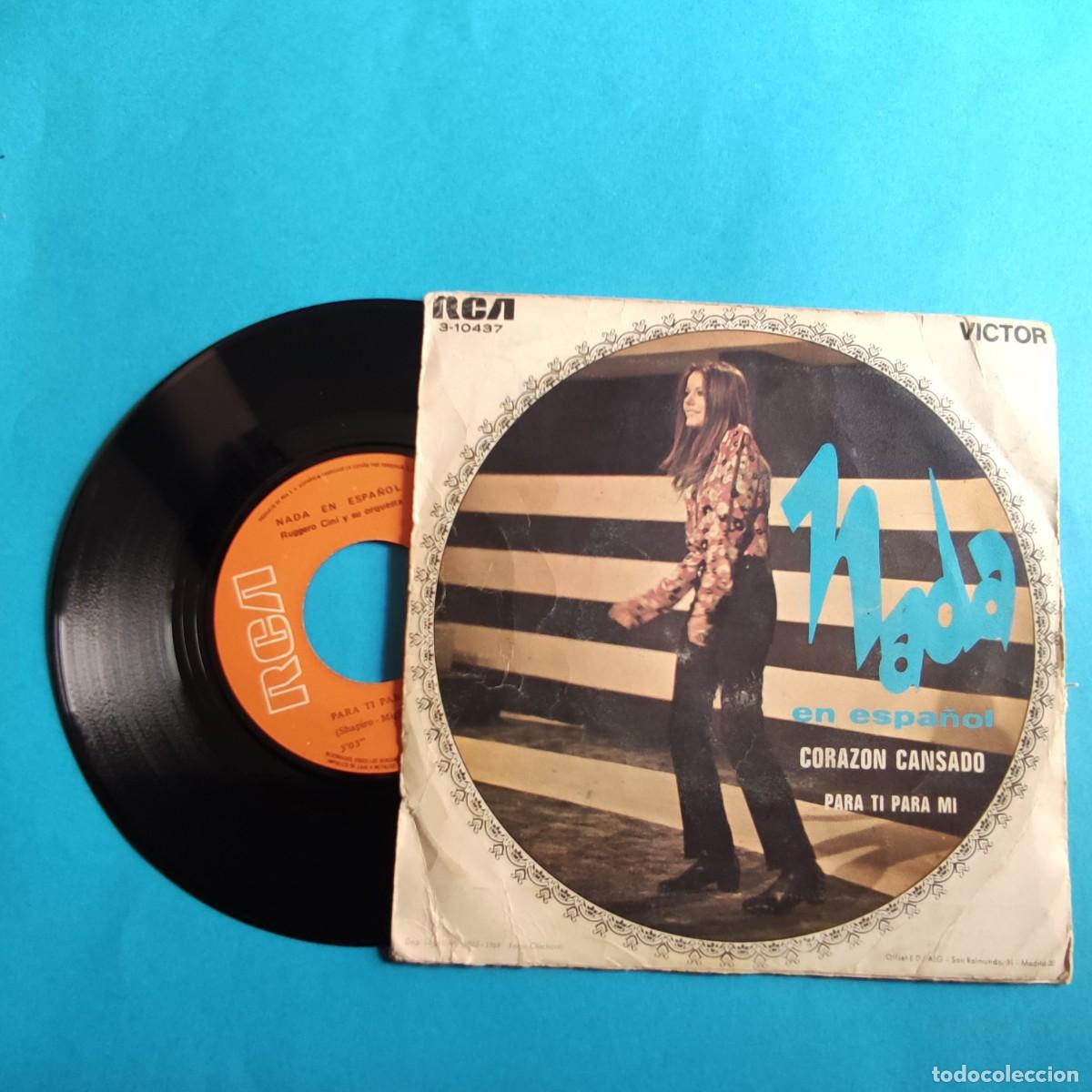 Discos de vinilo: Nada - Coraz&oacute;n cansado en espa&ntilde;ol ** SINGLE RCA ** JUANI - Foto 2