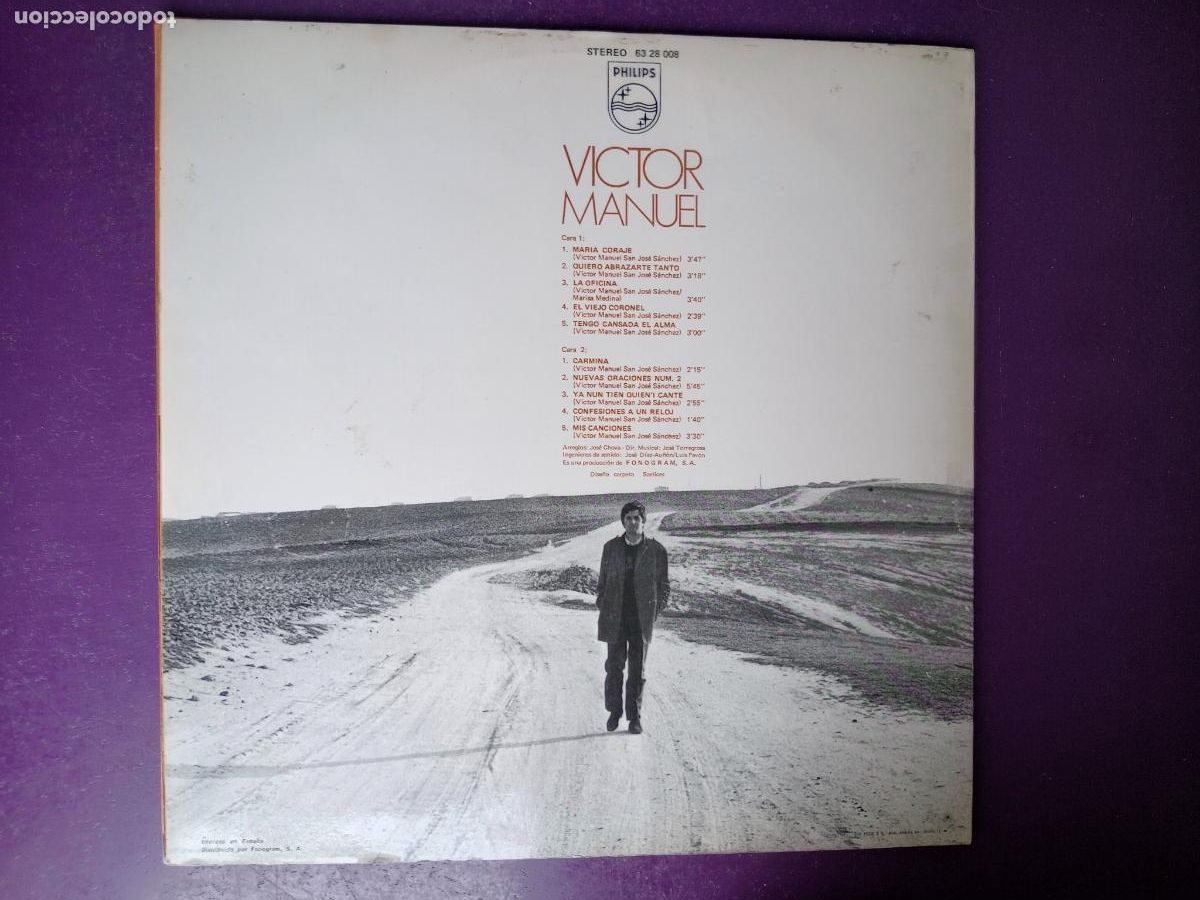 Discos de vinilo: V&iacute;ctor Manuel - LP PHILIPS 1970 - EDICION TRIPTICA - POCO USO - Foto 2