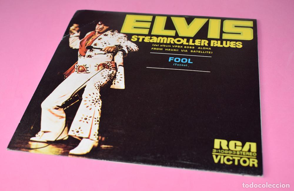 Discos de vinilo: ELVIS PRESLEY &ndash; Steamroller Blues - SINGLE 1973 - Foto 2