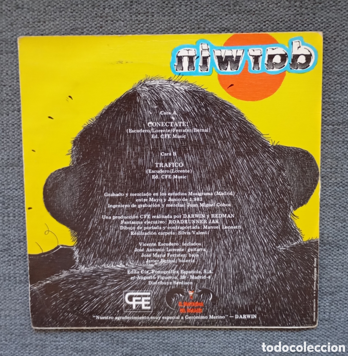 Discos de vinilo: Darwin. Conectate/ Tr&aacute;fico. Single 7&rdquo;Promo, a&ntilde;o 1983. - Foto 2