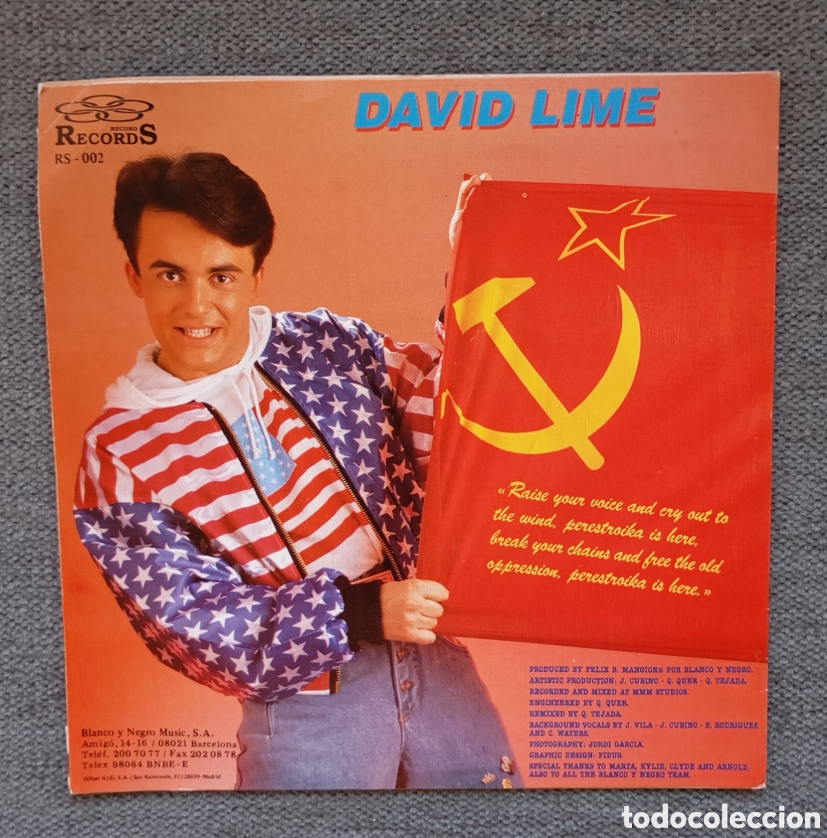 Discos de vinilo: David Lime. Perestroika. Single 7&rdquo;, a doble cara. A&ntilde;o 1990. - Foto 2