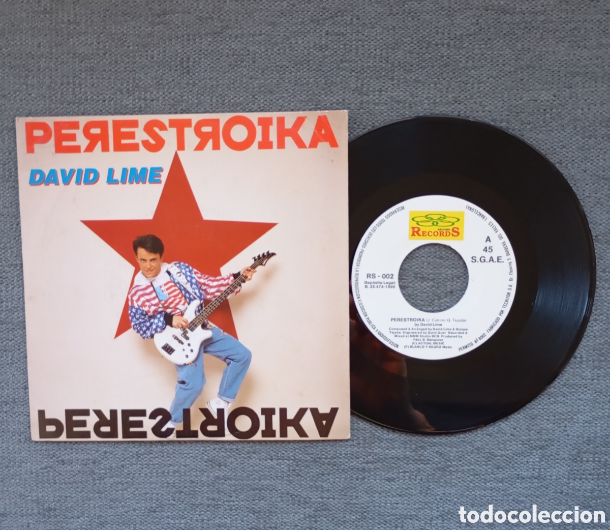 Discos de vinilo: David Lime. Perestroika. Single 7&rdquo;, a doble cara. A&ntilde;o 1990. - Foto 1