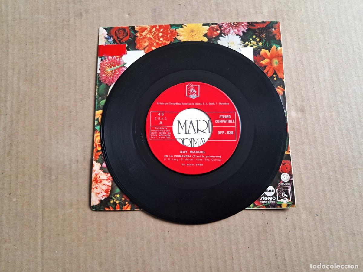 Discos de vinilo: GUY MARDEL - EN LA PRIMAVERA SINGLE 1974 EDICION ESPA&Ntilde;OLA - Foto 2