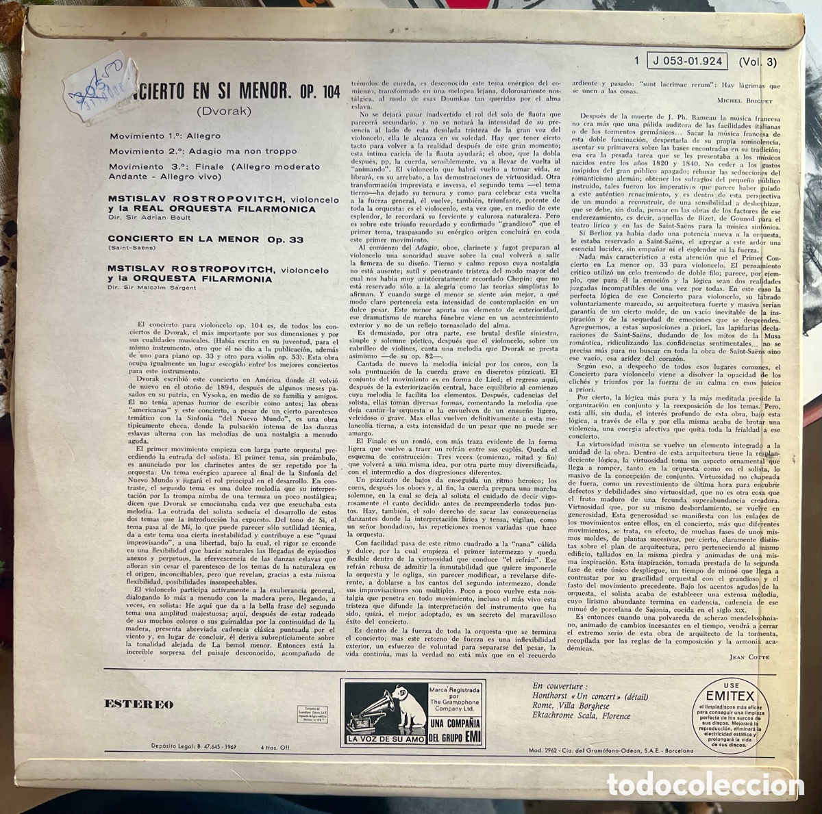 Discos de vinilo: Dvorak, Saint Saens, Rostropovitch - Foto 2