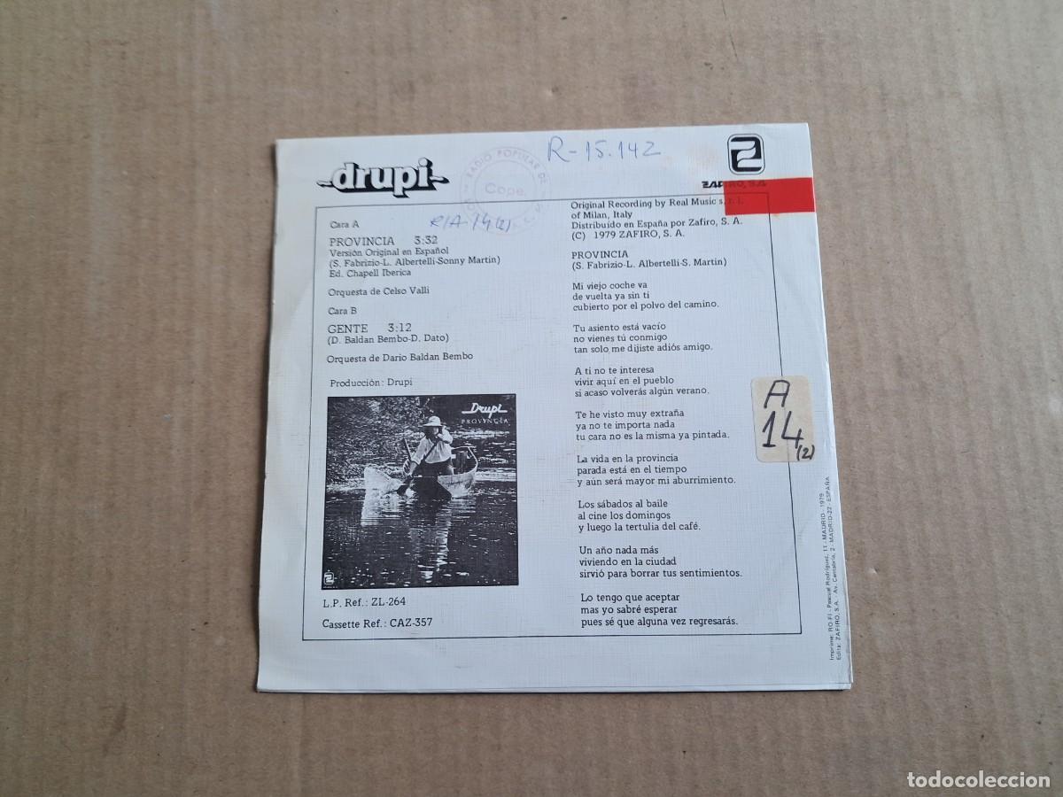 Discos de vinilo: DRUPI - PROVINCIA SINGLE 1979 EDICION ESPA&Ntilde;OLA - Foto 3