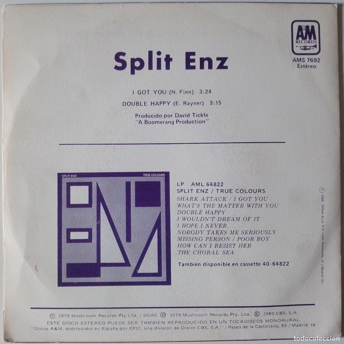 Discos de vinilo: Split Enz...I Got You. (A&M Records 1980 ) Spain. New Wave. - Foto 2