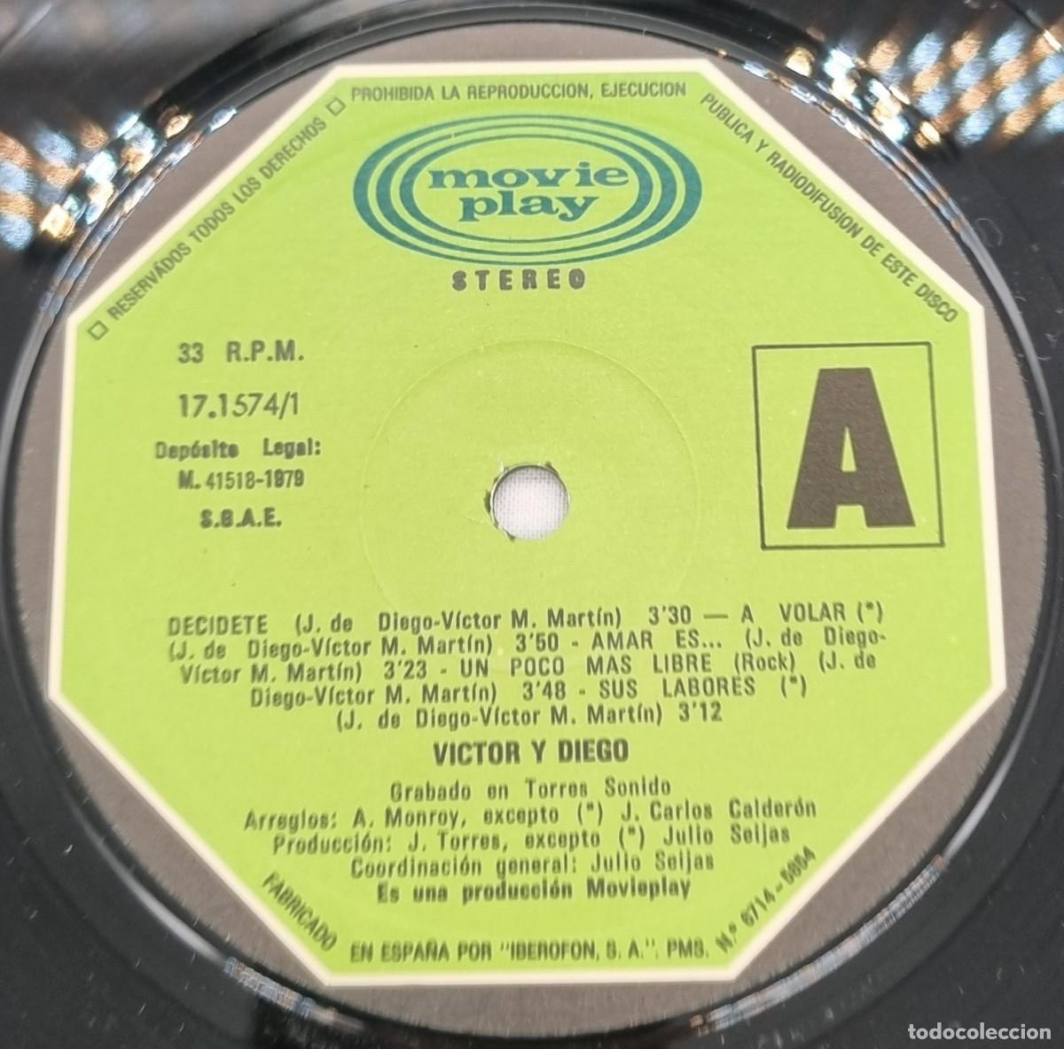 Discos de vinilo: LP Vinilo V&iacute;ctor y Diego, Dec&iacute;dete - Foto 5