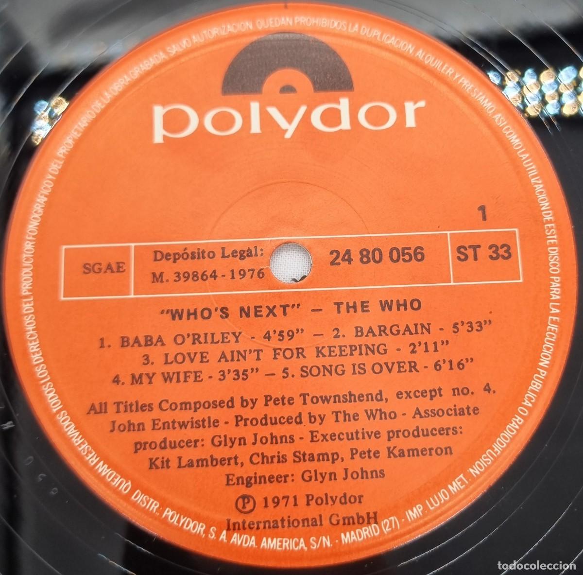 Discos de vinilo: LP Vinilo The Who, Whos Next, 1977 - Foto 6