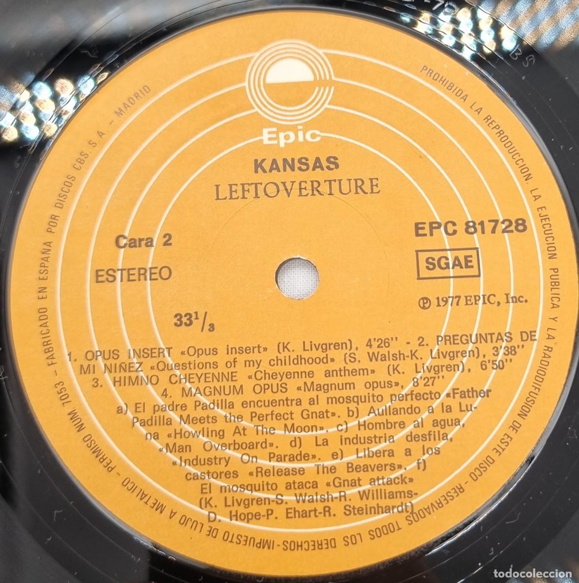 Discos de vinilo: LP Vinilo Kansas, Leftoverture - Foto 6