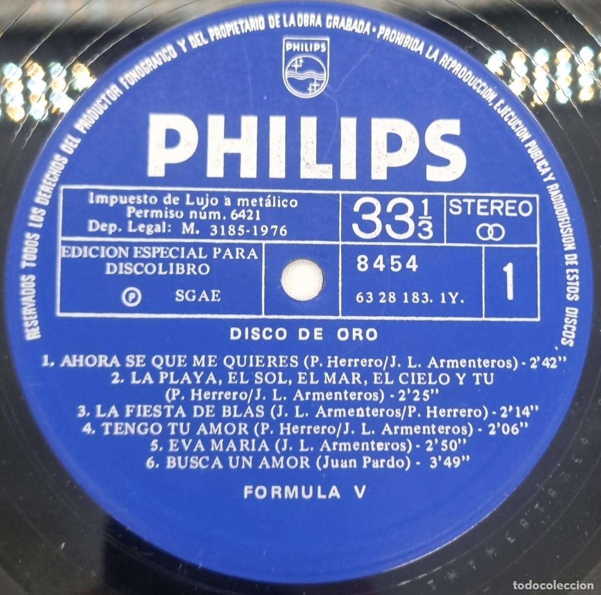 Discos de vinilo: LP Vinilo Formula V - Disco de Oro - Foto 5